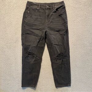 American Eagle Outfitters High-Rise Black Distressed Jean Women’s Size 10 R